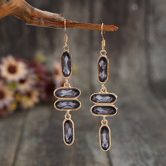 Alloy Colourful Stone Earrings Trendsi