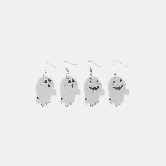 2 Piece Alloy Acrylic Ghost Dangle Earrings Trendsi